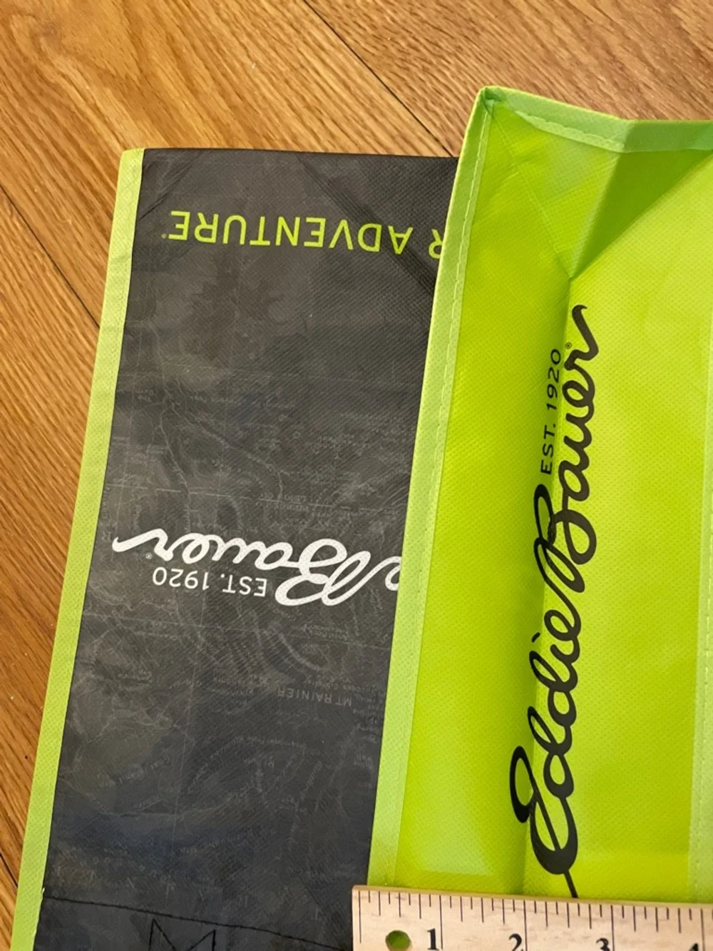 Two (2) Eddie Bauer Black Tote Bags with Lime Trim - Picture 4 of 7